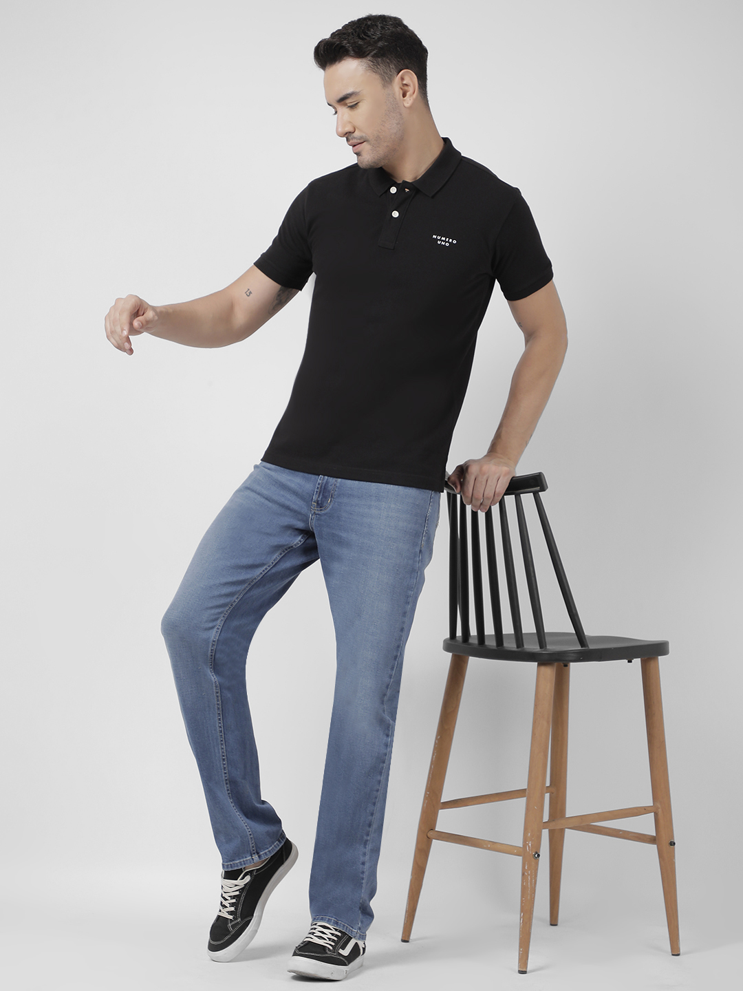 Numero Uno Men SOLID Black T-Shirt